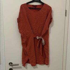 All Saints Rose Colored Silk Tunic with Tie Size 6